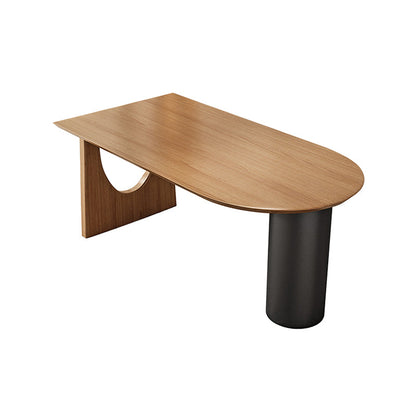 Free Form Dining Table Modern Double Pedestal Table for Kitchen