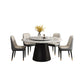 White Round Stone Dining Table Modern Convertible Furniture with Pedestal Base for Home Clearhalo 'Dining Tables & Seating' 'Dining Tables' 'dining_table' 'furn' 'furn_dining_table' 'Furniture' 'Kitchen & Dining Furniture' 5597642