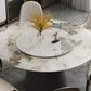 White Round Stone Dining Table Modern Convertible Furniture with Pedestal Base for Home Clearhalo 'Dining Tables & Seating' 'Dining Tables' 'dining_table' 'furn' 'furn_dining_table' 'Furniture' 'Kitchen & Dining Furniture' 5597646