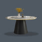 White Round Stone Dining Table Modern Convertible Furniture with Pedestal Base for Home Clearhalo 'Dining Tables & Seating' 'Dining Tables' 'dining_table' 'furn' 'furn_dining_table' 'Furniture' 'Kitchen & Dining Furniture' 5597647