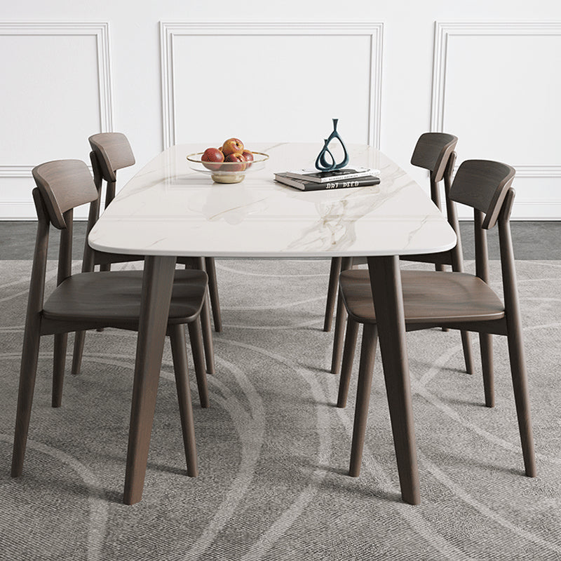 Mid-Century Modern Dining Table Rectangle Dining Table with 4 Legs