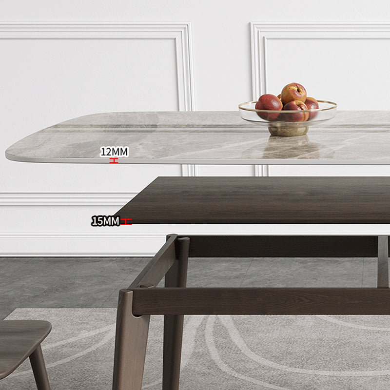 Mid-Century Modern Dining Table Rectangle Dining Table with 4 Legs