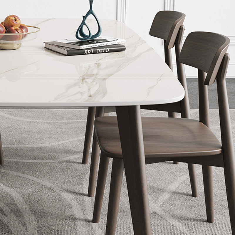 Mid-Century Modern Dining Table Rectangle Dining Table with 4 Legs