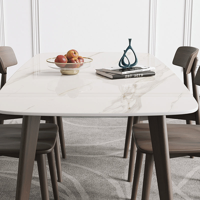 Mid-Century Modern Dining Table Rectangle Dining Table with 4 Legs