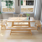 Modern Pine Trestle Dining Table Wood Rectangle Table in Natural 78.7"L x 31.5"W x 29.5"H Without Chairs Clearhalo 'Dining Tables & Seating' 'Dining Tables' 'dining_table' 'furn' 'furn_dining_table' 'Furniture' 'Kitchen & Dining Furniture' 5597702