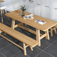 Modern Pine Trestle Dining Table Wood Rectangle Table in Natural Clearhalo 'Dining Tables & Seating' 'Dining Tables' 'dining_table' 'furn' 'furn_dining_table' 'Furniture' 'Kitchen & Dining Furniture' 5597709