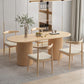 Modern Wood Double Pedestal Dining Table Natural Oval Table for Kitchen Clearhalo 'Dining Tables & Seating' 'Dining Tables' 'dining_table' 'furn' 'furn_dining_table' 'Furniture' 'Kitchen & Dining Furniture' 5597746