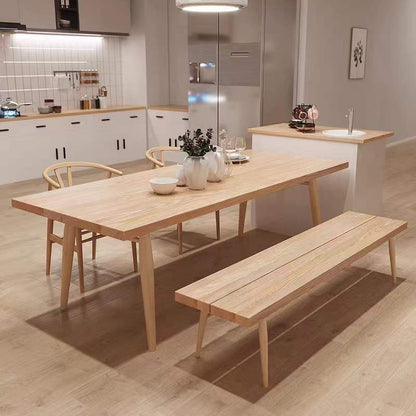 Mesa de comedor de rectángulo de madera natural Ceniza Mesa moderna con 4 patas