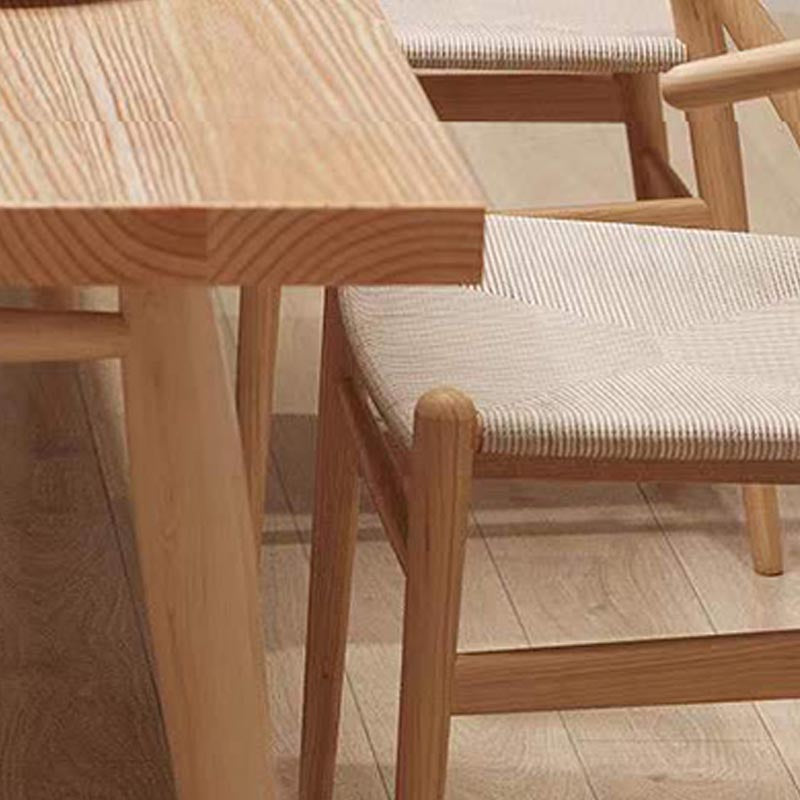 Mesa de comedor de rectángulo de madera natural Ceniza Mesa moderna con 4 patas