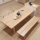 Mesa de comedor de rectángulo de madera natural Ceniza Mesa moderna con 4 patas