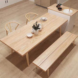 Mesa de comedor de rectángulo de madera natural Ceniza Mesa moderna con 4 patas