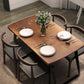 Metal Sled Base Dining Table Industrial Rectangle Dinette Table with Wood Top