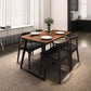 Metal Sled Base Dining Table Industrial Rectangle Dinette Table with Wood Top