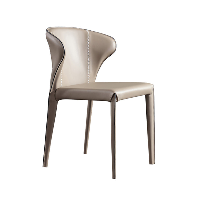 Upholstered Armless Dining Chairs Modern Faux Leather Side Chair