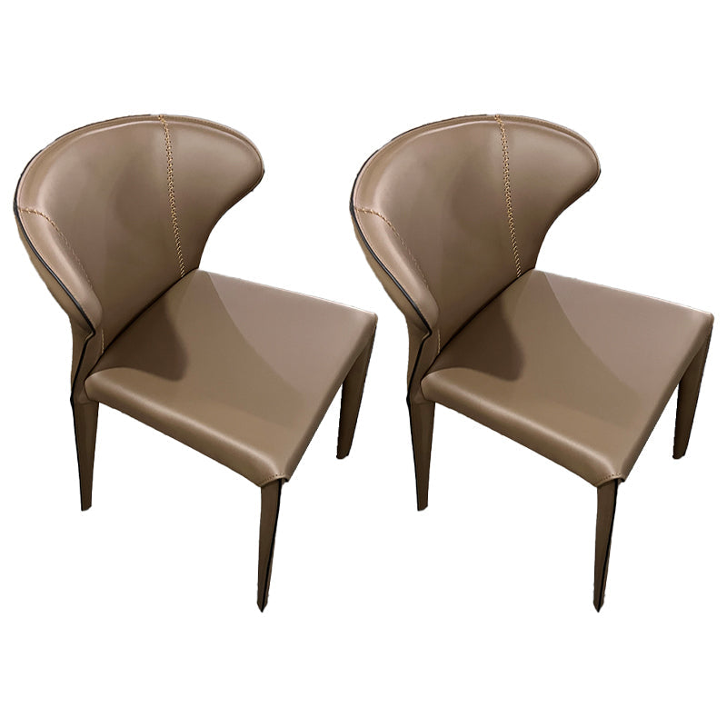 Upholstered Armless Dining Chairs Modern Faux Leather Side Chair