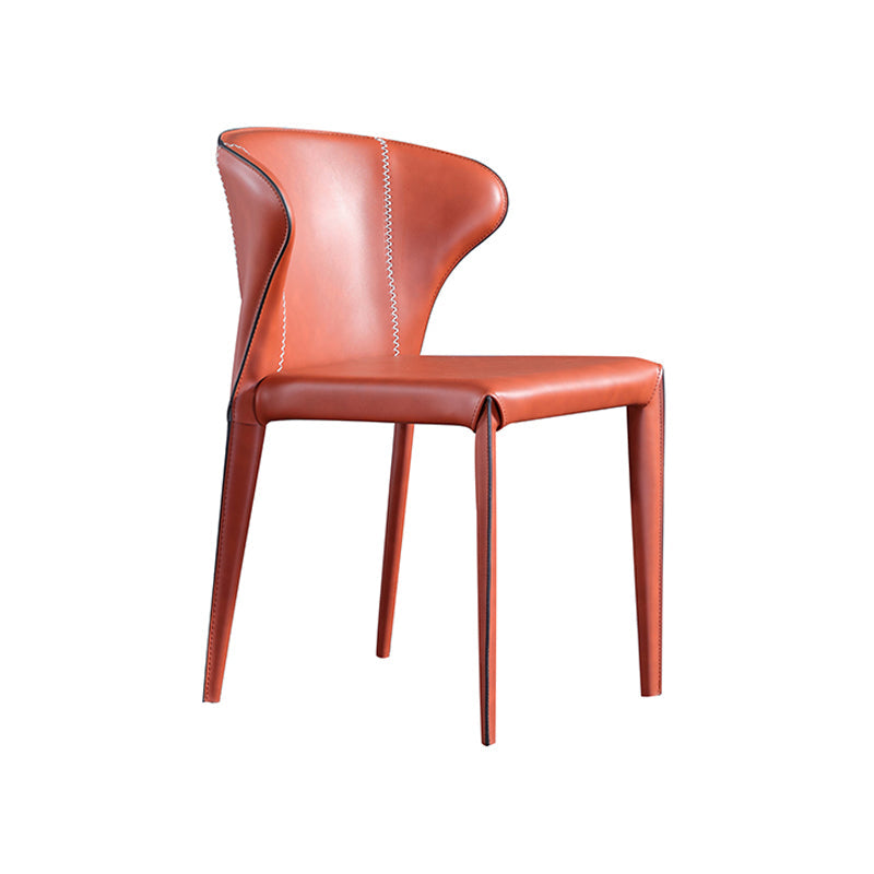 Upholstered Armless Dining Chairs Modern Faux Leather Side Chair