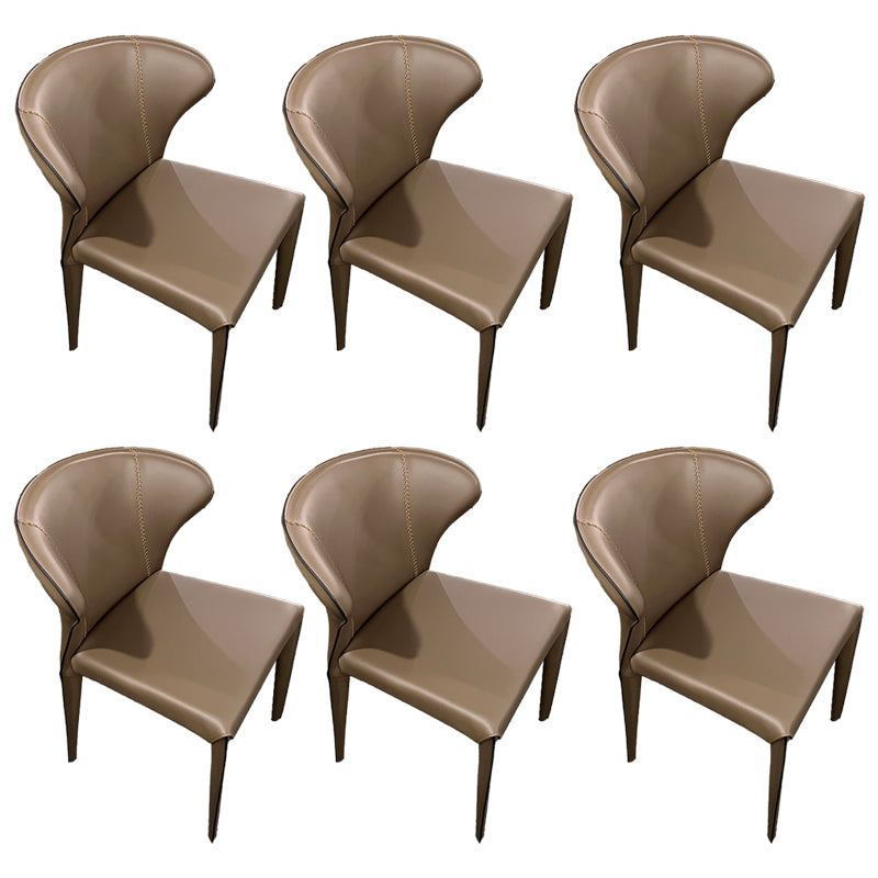 Upholstered Armless Dining Chairs Modern Faux Leather Side Chair