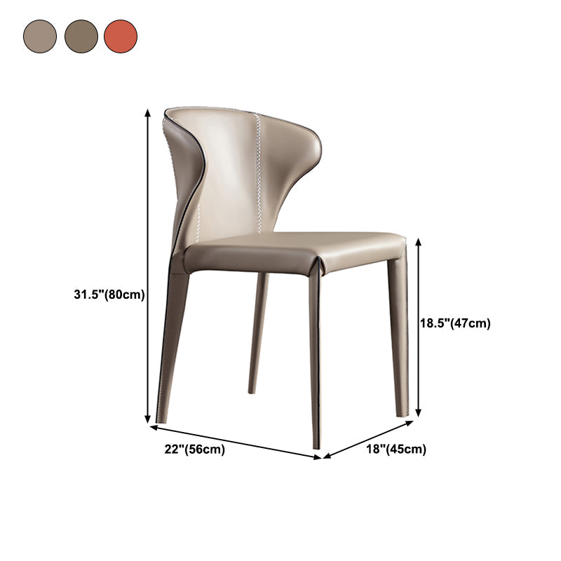 Upholstered Armless Dining Chairs Modern Faux Leather Side Chair