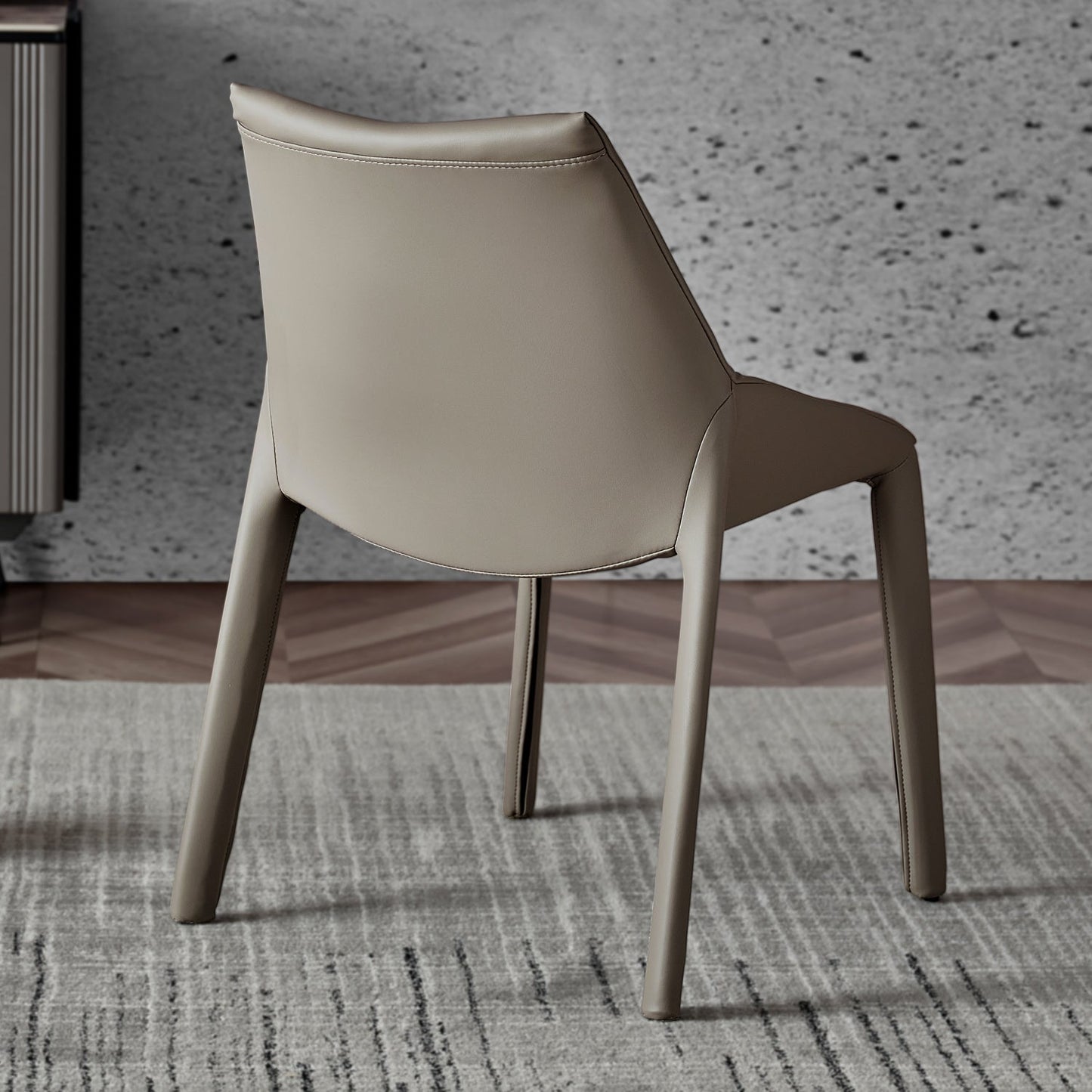 Modern Gray Dining Side Chair Faux Leather Armless Dining Chairs Clearhalo 'Dining Chairs' 'Dining Tables & Seating' 'dining_chair' 'furn' 'furn_dining_chair' 'Furniture' 'Kitchen & Dining Furniture' 5597861