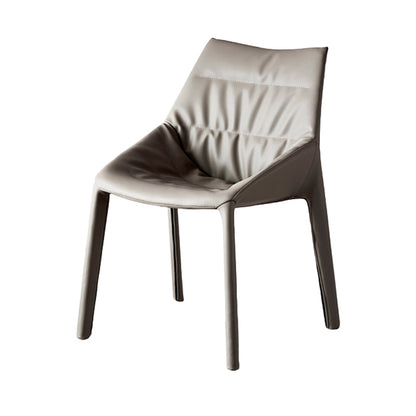 Modern Gray Dining Side Chair Faux Leather Armless Dining Chairs Gray-Khaki 1 Piece Clearhalo 'Dining Chairs' 'Dining Tables & Seating' 'dining_chair' 'furn' 'furn_dining_chair' 'Furniture' 'Kitchen & Dining Furniture' 5597864