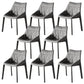 Modern Gray Dining Side Chair Faux Leather Armless Dining Chairs Grey 8 Piece Set Clearhalo 'Dining Chairs' 'Dining Tables & Seating' 'dining_chair' 'furn' 'furn_dining_chair' 'Furniture' 'Kitchen & Dining Furniture' 5597865