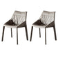 Modern Gray Dining Side Chair Faux Leather Armless Dining Chairs Gray-Khaki 2 Piece Set Clearhalo 'Dining Chairs' 'Dining Tables & Seating' 'dining_chair' 'furn' 'furn_dining_chair' 'Furniture' 'Kitchen & Dining Furniture' 5597866