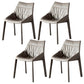 Modern Gray Dining Side Chair Faux Leather Armless Dining Chairs Gray-Khaki 4 Piece Set Clearhalo 'Dining Chairs' 'Dining Tables & Seating' 'dining_chair' 'furn' 'furn_dining_chair' 'Furniture' 'Kitchen & Dining Furniture' 5597868