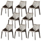 Modern Gray Dining Side Chair Faux Leather Armless Dining Chairs Gray-Khaki 8 Piece Set Clearhalo 'Dining Chairs' 'Dining Tables & Seating' 'dining_chair' 'furn' 'furn_dining_chair' 'Furniture' 'Kitchen & Dining Furniture' 5597872