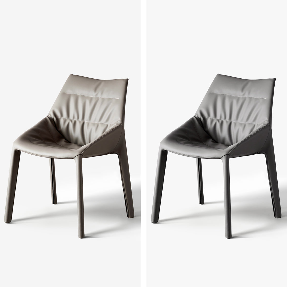 Modern Gray Dining Side Chair Faux Leather Armless Dining Chairs Clearhalo 'Dining Chairs' 'Dining Tables & Seating' 'dining_chair' 'furn' 'furn_dining_chair' 'Furniture' 'Kitchen & Dining Furniture' 5597876