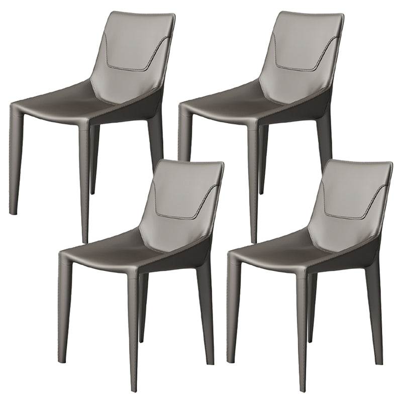 Faux Leather Armless Dining Chairs Upholstered Dining Chairs