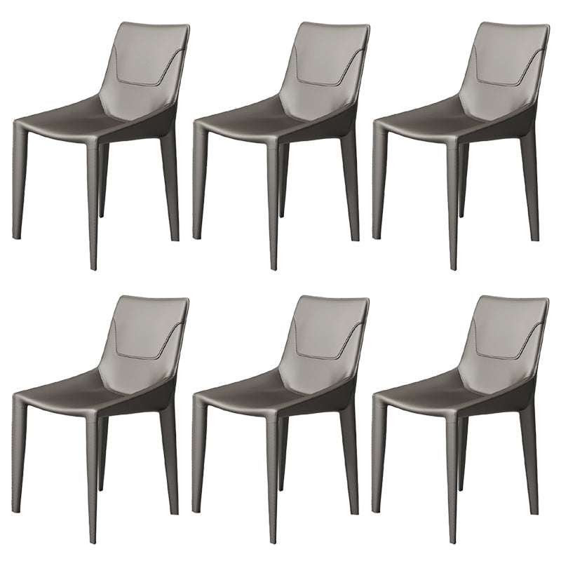 Faux Leather Armless Dining Chairs Upholstered Dining Chairs