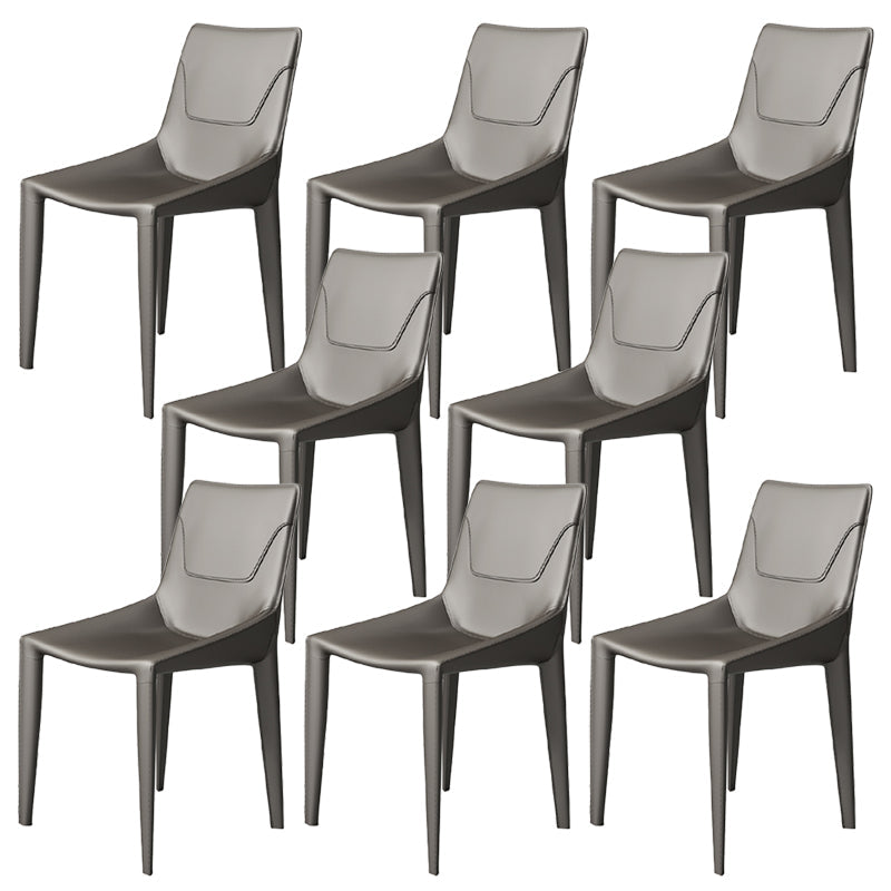 Faux Leather Armless Dining Chairs Upholstered Dining Chairs