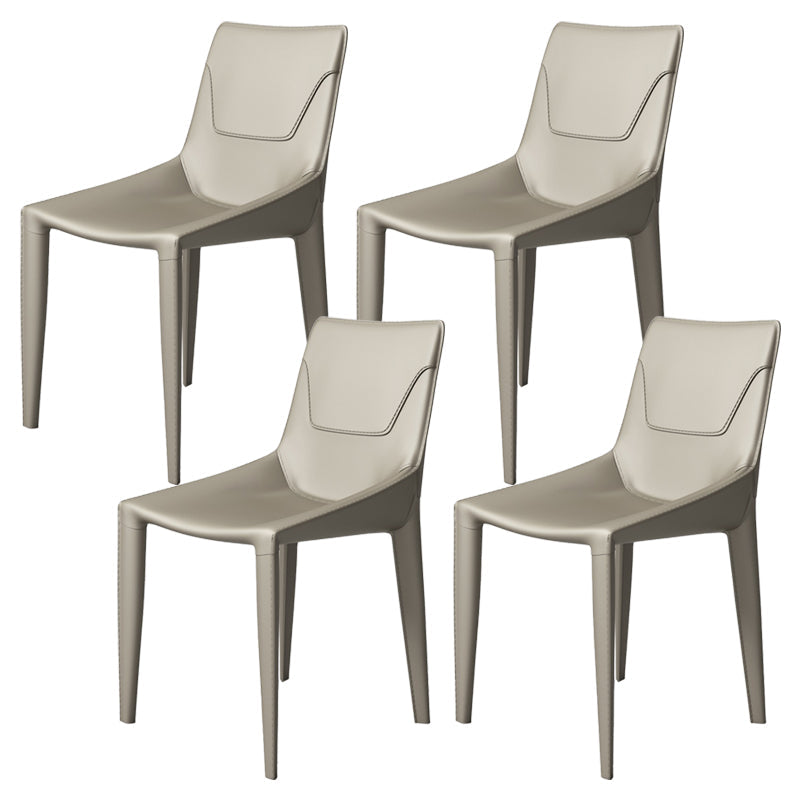 Faux Leather Armless Dining Chairs Upholstered Dining Chairs