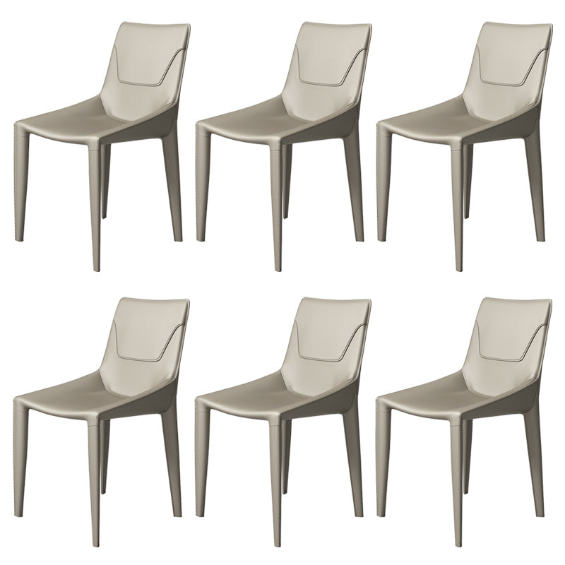 Faux Leather Armless Dining Chairs Upholstered Dining Chairs