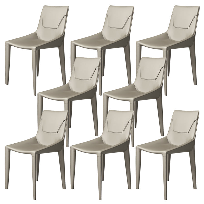 Faux Leather Armless Dining Chairs Upholstered Dining Chairs