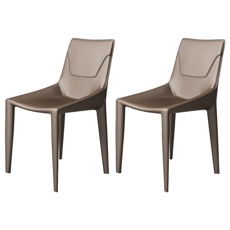 Faux Leather Armless Dining Chairs Upholstered Dining Chairs