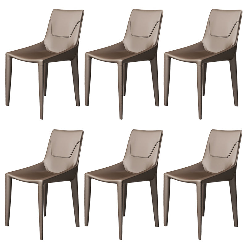 Faux Leather Armless Dining Chairs Upholstered Dining Chairs