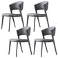 Contemporary Gray Dining Accent Chair Faux Leather Dining Side Chair