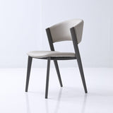 Contemporary Gray Dining Accent Chair Faux Leather Dining Side Chair