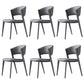 Contemporary Gray Dining Accent Chair Faux Leather Dining Side Chair