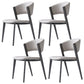 Contemporary Gray Dining Accent Chair Faux Leather Dining Side Chair
