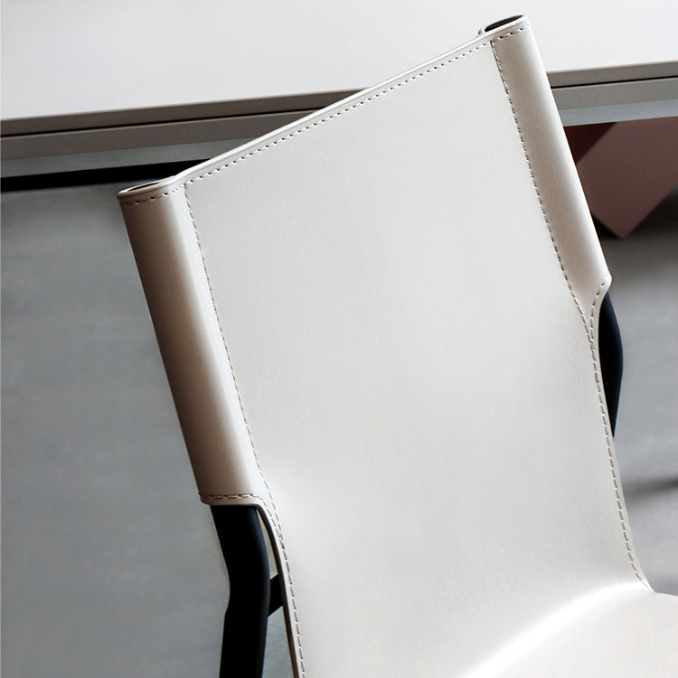 Faux Leather and Metal Dining Room Chair Contemporary Side Chair Clearhalo 'Dining Chairs' 'Dining Tables & Seating' 'dining_chair' 'furn' 'furn_dining_chair' 'Furniture' 'Kitchen & Dining Furniture' 5597932