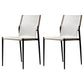 Faux Leather and Metal Dining Room Chair Contemporary Side Chair Off-White 2 Piece Set Clearhalo 'Dining Chairs' 'Dining Tables & Seating' 'dining_chair' 'furn' 'furn_dining_chair' 'Furniture' 'Kitchen & Dining Furniture' 5597934