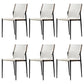 Faux Leather and Metal Dining Room Chair Contemporary Side Chair Off-White 6 Piece Set Clearhalo 'Dining Chairs' 'Dining Tables & Seating' 'dining_chair' 'furn' 'furn_dining_chair' 'Furniture' 'Kitchen & Dining Furniture' 5597938
