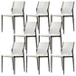 Faux Leather and Metal Dining Room Chair Contemporary Side Chair Off-White 8 Piece Set Clearhalo 'Dining Chairs' 'Dining Tables & Seating' 'dining_chair' 'furn' 'furn_dining_chair' 'Furniture' 'Kitchen & Dining Furniture' 5597939