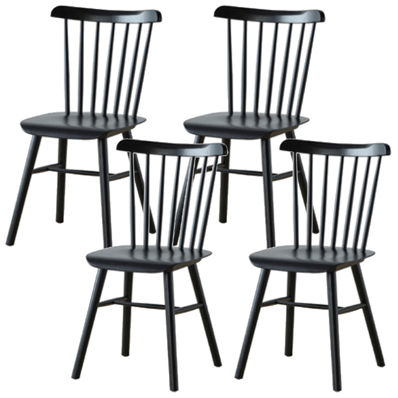 Solid Wood Armless Dining Chairs Contemporary Dining Accent Chair Black 4 Piece Set Clearhalo 'Dining Chairs' 'Dining Tables & Seating' 'dining_chair' 'furn' 'furn_dining_chair' 'Furniture' 'Kitchen & Dining Furniture' 5597945
