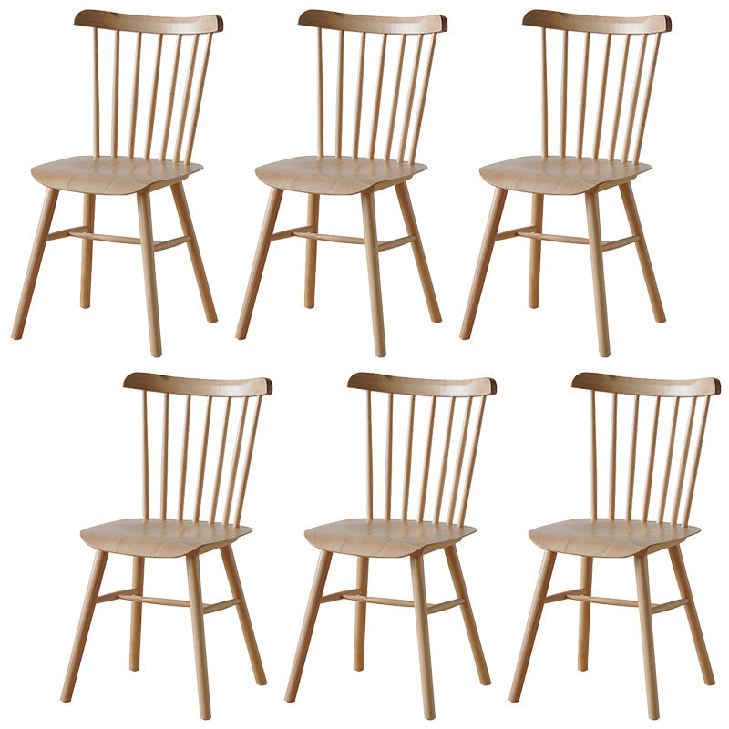 Solid Wood Armless Dining Chairs Contemporary Dining Accent Chair Wood 6 Piece Set Clearhalo 'Dining Chairs' 'Dining Tables & Seating' 'dining_chair' 'furn' 'furn_dining_chair' 'Furniture' 'Kitchen & Dining Furniture' 5597957
