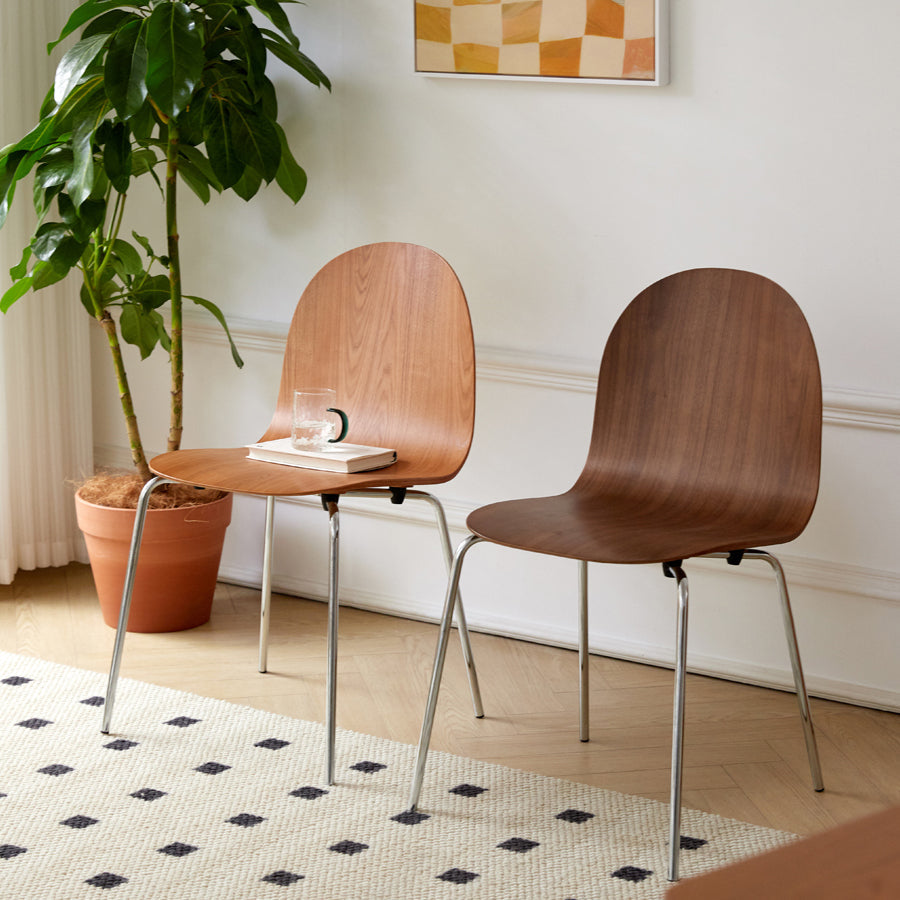 Silla de acento de comedor de madera maciza sillas de comedor lateral contemporáneas