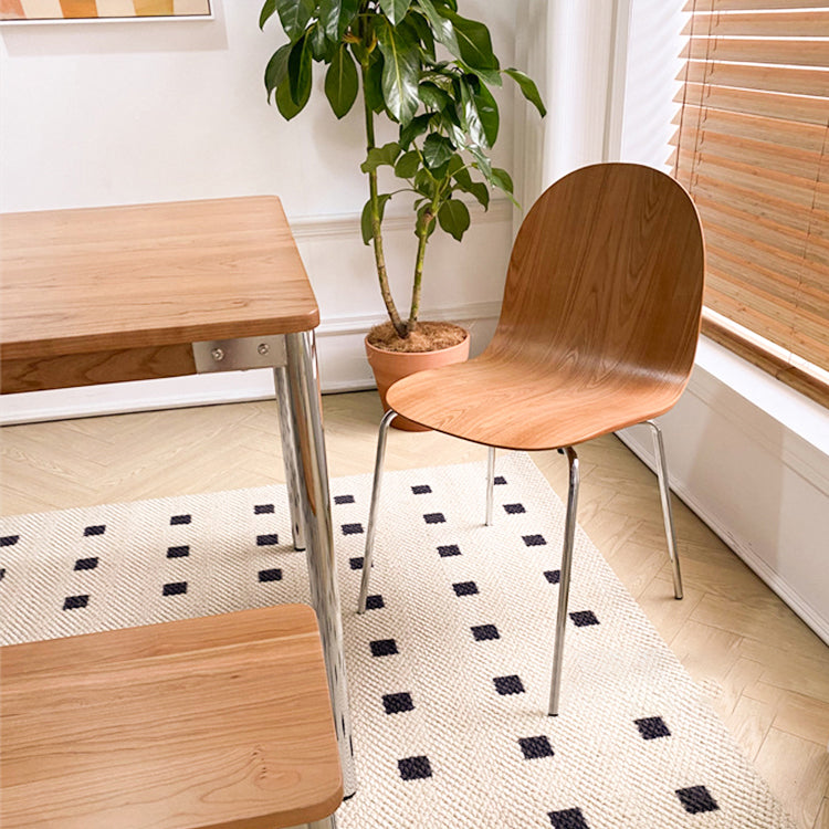 Silla de acento de comedor de madera maciza sillas de comedor lateral contemporáneas