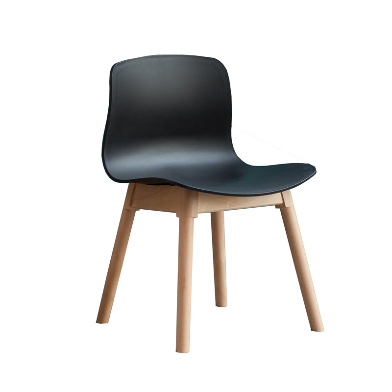 Natural Beech Legs Side Chair Scandinavian Armless Dining Chairs Black 1 Piece Clearhalo 'Dining Chairs' 'Dining Tables & Seating' 'dining_chair' 'furn' 'furn_dining_chair' 'Furniture' 'Kitchen & Dining Furniture' 5598133
